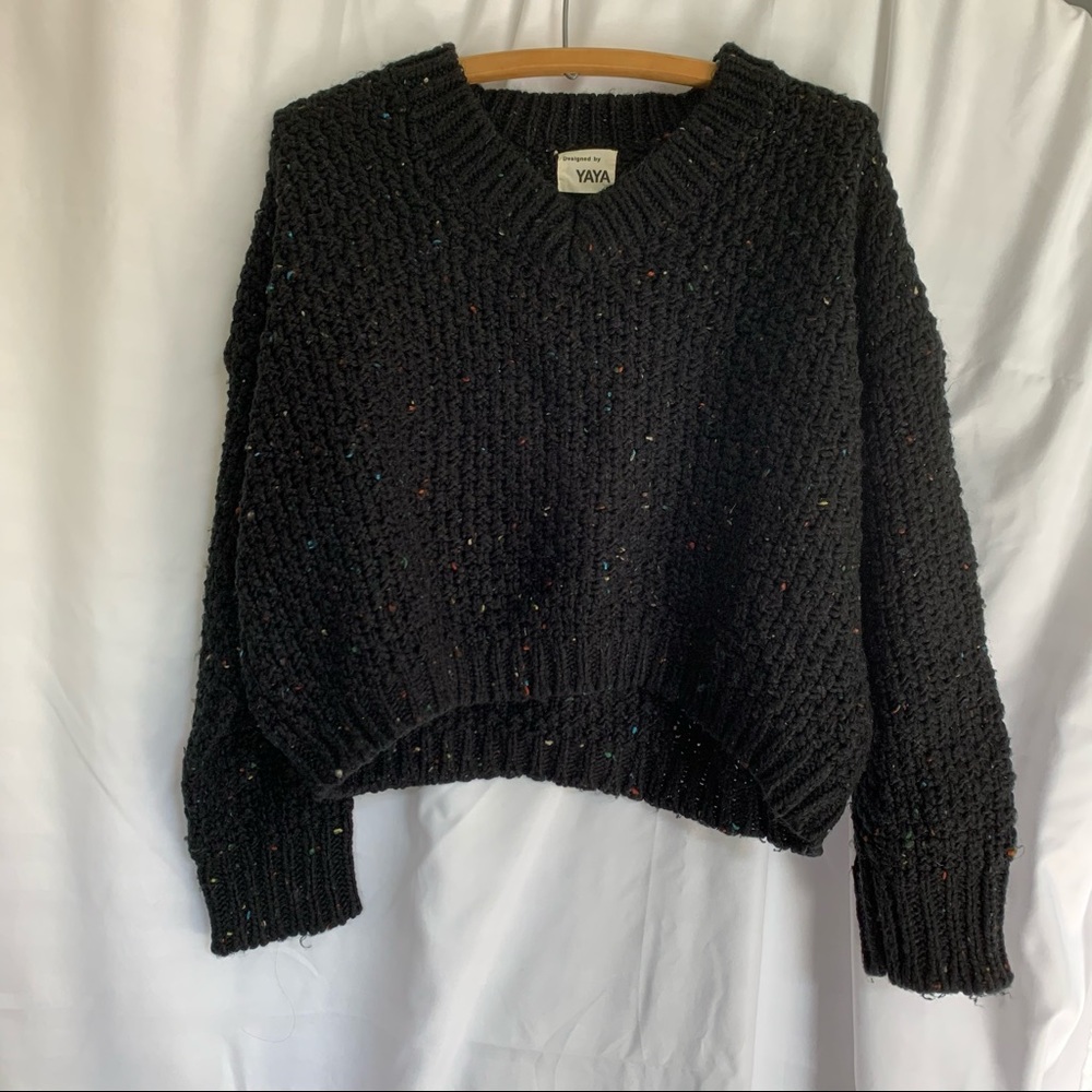 Black sweater with colored specks
